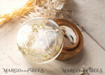 RINGTRÄGERBOXEN & KISSEN Epoxidharz Trauringe Box Epoxidharz & Holz Eheringbox für die Zeremonie, Boho Epoxid Eheringboxen für ihn und sie, transparente Epoxid-Doppelringbox für die Hochzeit, Holzharzblumen Heiratsantragsringbox.25