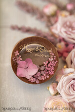 RING BEARER BOXES & PILLOWS Epoxy Wedding rings Box Personalised wedding box his and hers, Handmade wedding ring box • Real Flowers ring bearer box • wood luxury ring box23