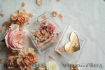 RING BEARER BOXES & PILLOWS Epoxy Wedding rings Box Clear transparent wedding box, wood wedding ring box  • Gold wedding rings box • Gold Heart luxury ring box13