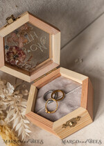 RINGTRÄGERBOXEN & KISSEN Epoxidharz Trauringe Box Hexagon Epoxidharz- und Holzhochzeitsringbox für die Zeremonie, Boho Epoxidhochzeitsringboxen für ihn und sie, transparente Epoxid-Doppelringbox für die Hochzeit, Holzharzblumen Heiratsantrag Ringbox.16