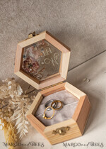 RINGTRÄGERBOXEN & KISSEN Epoxidharz Trauringe Box Hexagon Epoxidharz- und Holzhochzeitsringbox für die Zeremonie, Boho Epoxidhochzeitsringboxen für ihn und sie, transparente Epoxid-Doppelringbox für die Hochzeit, Holzharzblumen Heiratsantrag Ringbox.16