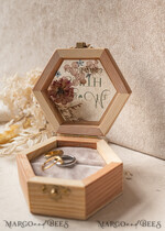 RINGTRÄGERBOXEN & KISSEN Epoxidharz Trauringe Box Hexagon Epoxidharz- und Holzhochzeitsringbox für die Zeremonie, Boho Epoxidhochzeitsringboxen für ihn und sie, transparente Epoxid-Doppelringbox für die Hochzeit, Holzharzblumen Heiratsantrag Ringbox.16