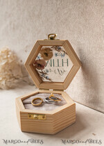 RINGTRÄGERBOXEN & KISSEN Epoxidharz Trauringe Box Hexagon Epoxidharz- und Holzhochzeitsringbox für die Zeremonie, Boho Epoxidhochzeitsringboxen für ihn und sie, transparente Epoxid-Doppelringbox für die Hochzeit, Holzharzblumen Heiratsantrag Ringbox.16