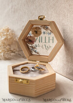 RINGTRÄGERBOXEN & KISSEN Epoxidharz Trauringe Box Hexagon Epoxidharz- und Holzhochzeitsringbox für die Zeremonie, Boho Epoxidhochzeitsringboxen für ihn und sie, transparente Epoxid-Doppelringbox für die Hochzeit, Holzharzblumen Heiratsantrag Ringbox.16