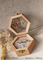 RINGTRÄGERBOXEN & KISSEN Epoxidharz Trauringe Box Hexagon Epoxidharz- und Holzhochzeitsringbox für die Zeremonie, Boho Epoxidhochzeitsringboxen für ihn und sie, transparente Epoxid-Doppelringbox für die Hochzeit, Holzharzblumen Heiratsantrag Ringbox.16