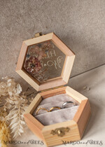 RINGTRÄGERBOXEN & KISSEN Epoxidharz Trauringe Box Hexagon Epoxidharz- und Holzhochzeitsringbox für die Zeremonie, Boho Epoxidhochzeitsringboxen für ihn und sie, transparente Epoxid-Doppelringbox für die Hochzeit, Holzharzblumen Heiratsantrag Ringbox.16