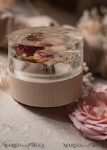 RINGTRÄGERBOXEN & KISSEN Epoxidharz Trauringe Box Epoxidharz- und Holzhochzeitsringbox für die Zeremonie, Boho-Epoxid-Hochzeitsringboxen für ihn und sie, transparente Epoxid-Doppelt-Ringbox für die Hochzeit, Holzharzblumen-Heiratsantragsringbox.16
