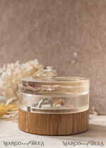 RINGTRÄGERBOXEN & KISSEN Epoxidharz Trauringe Box Epoxidharz- und Holz-Eheringbox für die Zeremonie, Boho Epoxid-Eheringboxen für ihn und sie, transparente Epoxid-Doppelringbox für die Hochzeit, Holzharzblumen-Verlobungsringbox.20