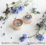 RING BEARER BOXES & PILLOWS Epoxy Wedding rings Box Presonaised Ring Box for wedding bands, wood wedding ring box  • rustic wedding rings box • real flowers in resin luxury ring box8