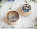 RING BEARER BOXES & PILLOWS Epoxy Wedding rings Box Presonaised Ring Box for wedding bands, wood wedding ring box  • rustic wedding rings box • real flowers in resin luxury ring box8