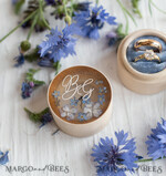 RING BEARER BOXES & PILLOWS Epoxy Wedding rings Box Presonaised Ring Box for wedding bands, wood wedding ring box  • rustic wedding rings box • real flowers in resin luxury ring box8