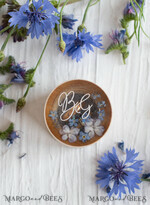 RING BEARER BOXES & PILLOWS Epoxy Wedding rings Box Presonaised Ring Box for wedding bands, wood wedding ring box  • rustic wedding rings box • real flowers in resin luxury ring box8