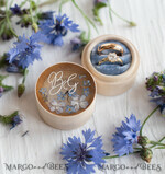 RING BEARER BOXES & PILLOWS Epoxy Wedding rings Box Presonaised Ring Box for wedding bands, wood wedding ring box  • rustic wedding rings box • real flowers in resin luxury ring box8