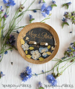 RING BEARER BOXES & PILLOWS Epoxy Wedding rings Box Presonaised Ring Box for wedding bands, rustic glam wedding ring box  • handmade ring bearer box • velvet luxury ring box5