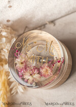 RINGTRÄGERBOXEN & KISSEN Epoxidharz Trauringe Box Epoxidharz und Holz Hochzeitsringbox für die Zeremonie, Boho Epoxid Hochzeitsringboxen für ihn und sie, transparente Epoxid Doppelringbox für die Hochzeit, Holzharz Blumen Heiratsantragsringbox.30