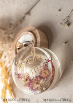 RINGTRÄGERBOXEN & KISSEN Epoxidharz Trauringe Box Epoxidharz und Holz Hochzeitsringbox für die Zeremonie, Boho Epoxid Hochzeitsringboxen für ihn und sie, transparente Epoxid Doppelringbox für die Hochzeit, Holzharz Blumen Heiratsantragsringbox.30