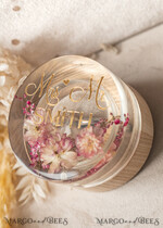 RINGTRÄGERBOXEN & KISSEN Epoxidharz Trauringe Box Epoxidharz und Holz Hochzeitsringbox für die Zeremonie, Boho Epoxid Hochzeitsringboxen für ihn und sie, transparente Epoxid Doppelringbox für die Hochzeit, Holzharz Blumen Heiratsantragsringbox.30