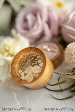 RING BEARER BOXES & PILLOWS Epoxy Wedding rings Box Presoanlised wedding Ring box for 2 or 3 rings, rustic glam wedding ring box  • handmade ring bearer box • velvet luxury ring box16