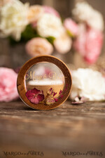 RING BEARER BOXES & PILLOWS Epoxy Wedding rings Box Presonaised Ring Box for wedding bands, wood wedding ring box  • rustic wedding rings box • real flowers in resin luxury ring box21