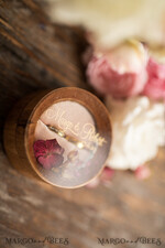 RING BEARER BOXES & PILLOWS Epoxy Wedding rings Box Presonaised Ring Box for wedding bands, wood wedding ring box  • rustic wedding rings box • real flowers in resin luxury ring box21