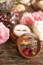 RING BEARER BOXES & PILLOWS Epoxy Wedding rings Box Presonaised Ring Box for wedding bands, wood wedding ring box  • rustic wedding rings box • real flowers in resin luxury ring box21