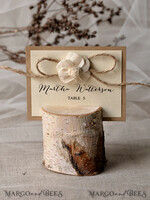 PLACE CARDS / TABLE CARDS Rustic Eco Wedding Place cards Minimalist Ecru Wedding Place Cards, Rustic Name Tags, Simple Romantic Wedding Name Tags with flower decor and Burlap Twine, Custom Text, Rustic Place Cards2