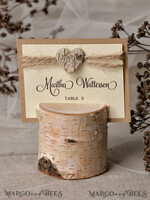 PLACE CARDS / TABLE CARDS Rustic Eco Wedding Place cards Minimalistic White Wedding Place Cards with Burlap Twine and Wooden Heart, Rustic Eco Brown with Black Printout, Delicate Wedding Name Tags, Editable Text3