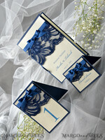 PLACE CARDS / TABLE CARDS Rustic Eco Wedding Place cards Elegant Ecru and Navy Blue Wedding Place Cards, Rustic Name Tags, Romantic Wedding Place Cards with Lace and Ecru Ribbon, Custom Text, Rustic Wedding Place Card7