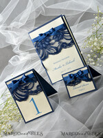 PLACE CARDS / TABLE CARDS Rustic Eco Wedding Place cards Elegant Ecru and Navy Blue Wedding Place Cards, Rustic Name Tags, Romantic Wedding Place Cards with Lace and Ecru Ribbon, Custom Text, Rustic Wedding Place Card7