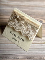 PLACE CARDS / TABLE CARDS Rustic Eco Wedding Place cards Ecru Eco Wedding Place Cards, Rustic Place Cards, Lace and Burlap Twine Wedding Name Cards with Pearl Decor, Eco Rustic Name Tags, Editable Text, Romantic Decor3