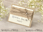 PLACE CARDS / TABLE CARDS Rustic Eco Wedding Place cards Rustic Ivory Wedding Place Cards, Natural Burlap with Burlap Twine Escort Cards, Elegant Black Printout, Delicate Wedding Stationery, Rustic Wedding Name Cards6