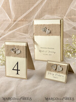 PLATZKARTEN / TISCHKARTEN  
 Rustikale Eco-Hochzeitsplatzkarten Rustikale Elfenbein-Hochzeitsplatzkarten, natürliche Jute mit Birkenherz, Holzherz-Dekor, elegante schwarze Druckschrift, zarte Hochzeitsstationery, rustikale Begleitkarten6