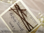PLACE CARDS / TABLE CARDS Rustic Eco Wedding Place cards Rustic Eco Brown Wedding Place Cards, Ivory Burlap and Brown Twine, Black Printout, Delicate Wedding Stationery, Rustic Wedding Escort Card, Editable Text3