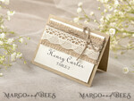 PLACE CARDS / TABLE CARDS Rustic Eco Wedding Place cards Rustic Ivory Lace Wedding Place Cards, Eco Place Cards with Burlap Twine, Elegant Black Printout, Delicate Wedding Stationery, Editable Text, Rustic Place Cards4