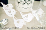 PLATZKARTEN / TISCHKARTEN  
 Rustikale Eco-Hochzeitsplatzkarten Minimalistische weiße Hochzeitsplatzkarten, rustikale Namensschilder, einfache romantische Hochzeitsnamensschilder, Vogelhochzeitsstationery, benutzerdefinierter Text, Vogelhochzeitsplatzkarten4
