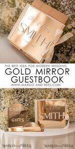 WEDDING GUEST BOOKS Acrylic Golden Guestbook Luxury Wedding GuestBook, Gold Mirror Instant Photo Book Boho Elegant Instax Wedding Photo Guestbook13