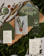WEDDING INVITATIONS floral / boho / watercolor Elegant Tuscany Acrylic Wedding invitations with Rsvp, Fine Art Plexi Glass real olive branch Wedding Invitation suite, Vellum Wax Seal Olives Invites, Greece Wedding Cards 10
