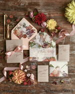 HOCHZEITS EINLADUNGEN blumig / Boho / Aquarell Hochzeitseinladungset elegant mit kalligraphischem Druck floralen pastellpfirsich37