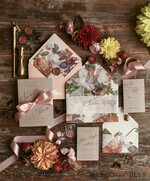 HOCHZEITS EINLADUNGEN blumig / Boho / Aquarell Hochzeitseinladungset elegant mit kalligraphischem Druck floralen pastellpfirsich37