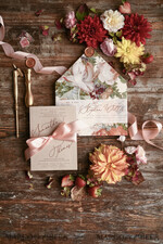 HOCHZEITS EINLADUNGEN blumig / Boho / Aquarell Hochzeitseinladungset elegant mit kalligraphischem Druck floralen pastellpfirsich37