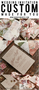 HOCHZEITS EINLADUNGEN blumig / Boho / Aquarell Hochzeitseinladungset elegant mit kalligraphischem Druck floralen pastellpfirsich37