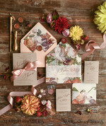 HOCHZEITS EINLADUNGEN blumig / Boho / Aquarell Hochzeitseinladungset elegant mit kalligraphischem Druck floralen pastellpfirsich37