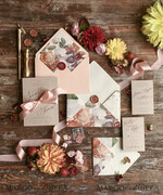HOCHZEITS EINLADUNGEN blumig / Boho / Aquarell Hochzeitseinladungset elegant mit kalligraphischem Druck floralen pastellpfirsich37