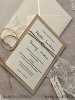 WEDDING INVITATIONS vintage lace/ rustic lace Chic wedding invitations, elegant chic invites5