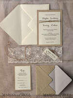 WEDDING INVITATIONS vintage lace/ rustic lace Chic wedding invitations, elegant chic invites5