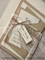WEDDING INVITATIONS vintage lace/ rustic lace Chic wedding invitations, elegant chic invites5