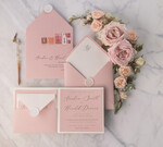 WEDDING INVITATIONS vintage lace/ rustic lace Personalized Wedding invitations Vintage Lace Invites Blush Pink and Ivory 17