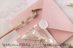 WEDDING INVITATIONS vintage lace/ rustic lace Vintage Lace Ivory Wedding Invitations Elegant Invites Ivory Ribbon and Bow with Blush20