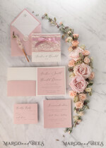 WEDDING INVITATIONS vintage lace/ rustic lace Handmade wedding invitation, lace invites19
