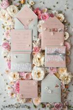 WEDDING INVITATIONS vintage lace/ rustic lace Romantic  Wedding Stationery Vintage Lace Presonalized Invitation Light Grey and Blush Pink39